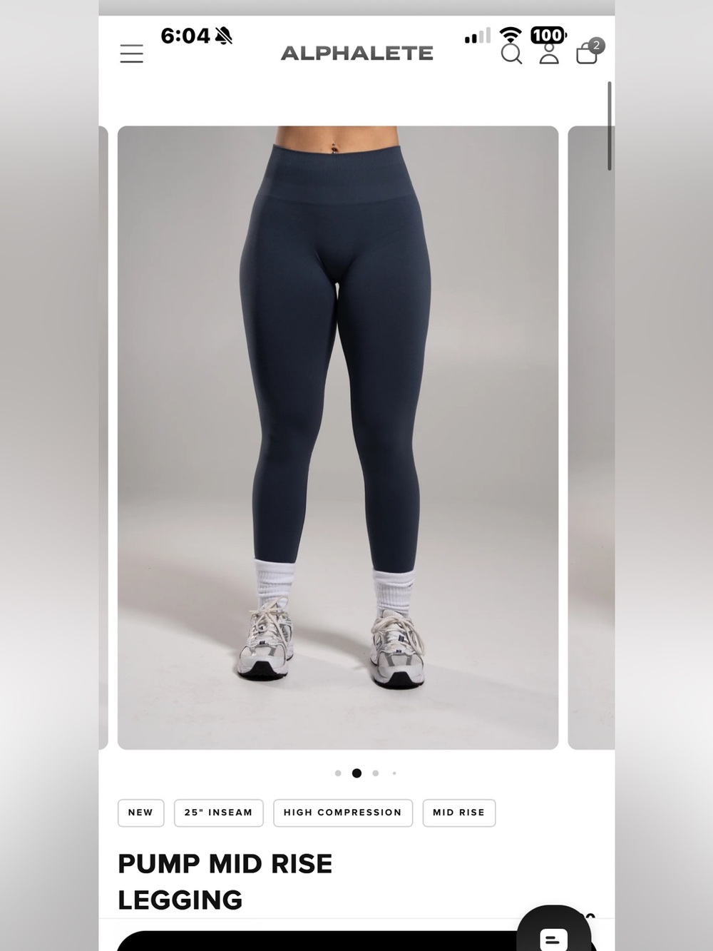 Alphalete Navy Pump Mid Rise Legging